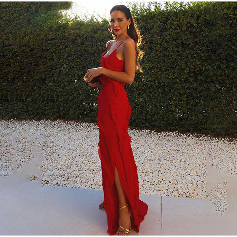 Elena | Elegante vestido largo con volantes