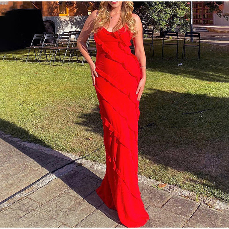 Elena | Elegante vestido largo con volantes