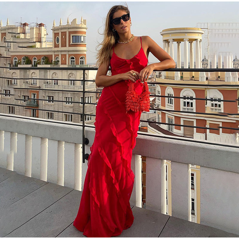 Elena | Elegante vestido largo con volantes