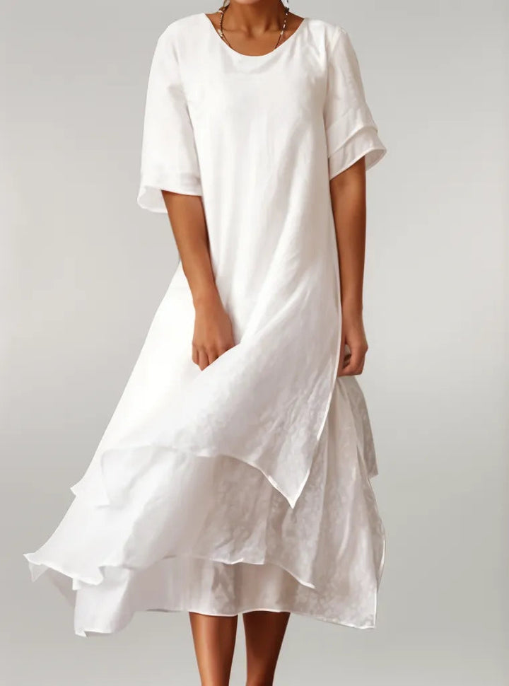 Isilde – Vestido largo elegante de algodón.