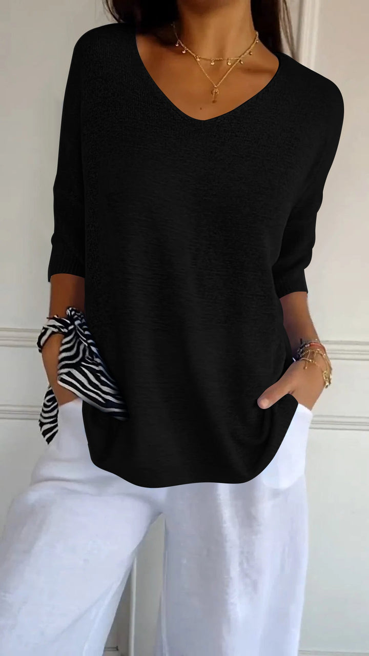 LUNA | Top de punto de color liso