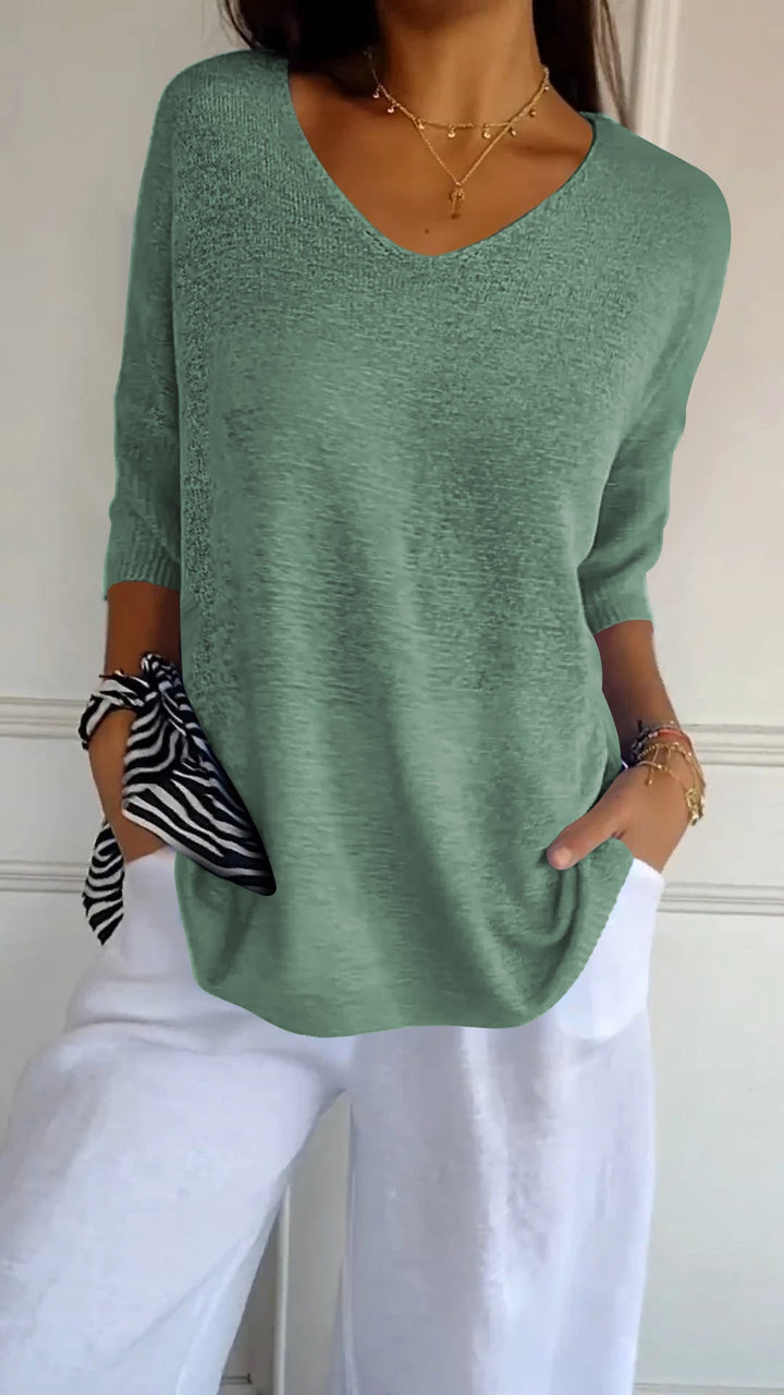 LUNA | Top de punto de color liso