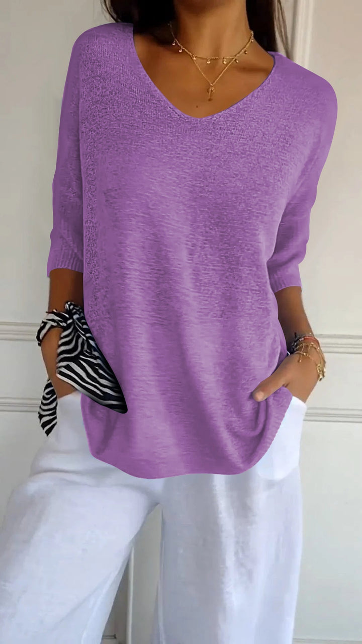 LUNA | Top de punto de color liso