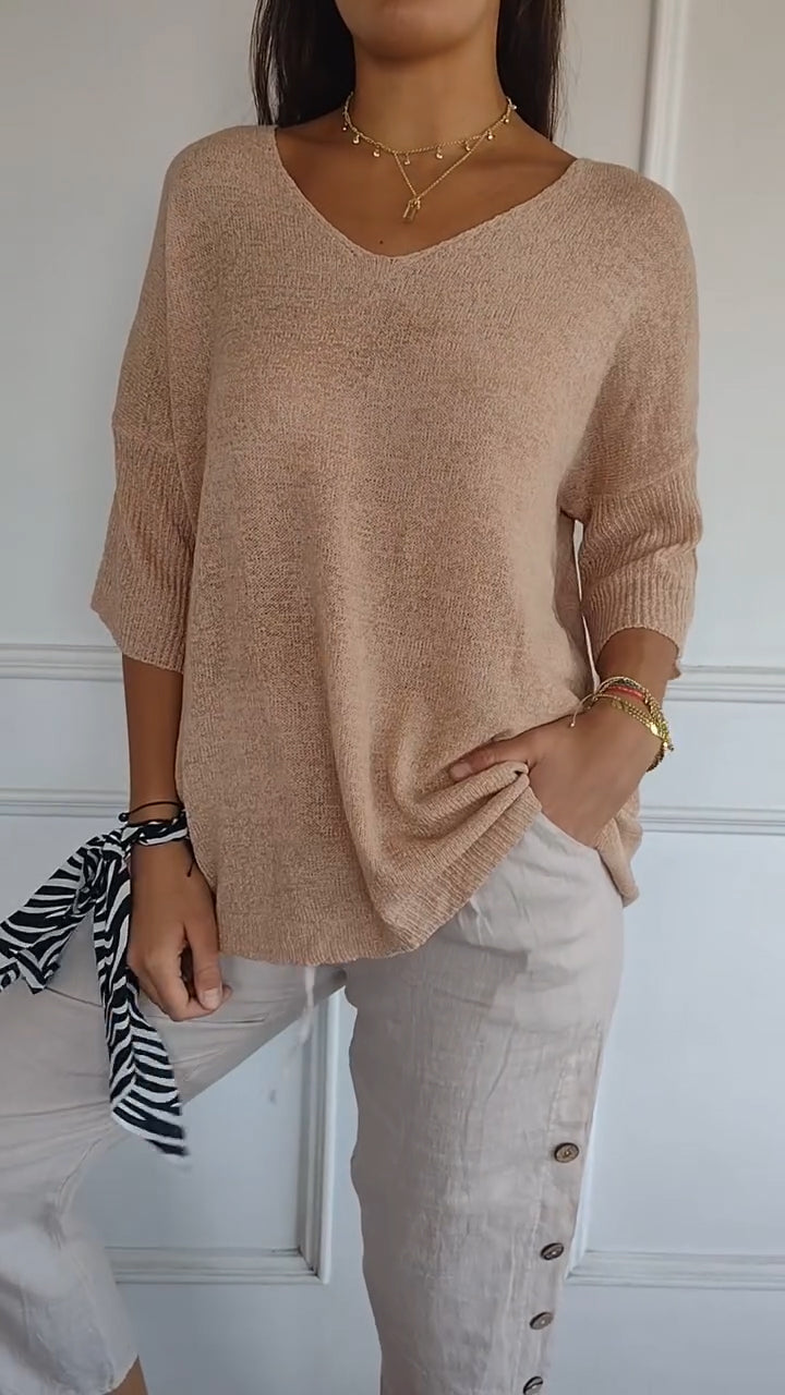 LUNA | Top de punto de color liso