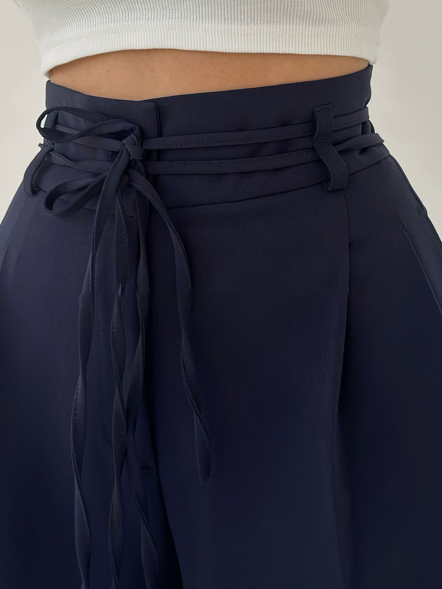 Stefania - Pantalón de cintura alta y pierna ancha
