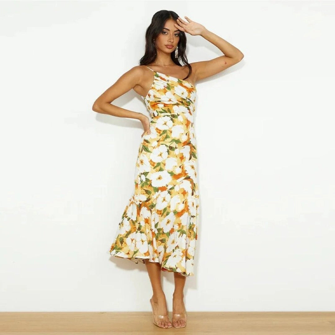 Sienna | Vestido maxi floral asimétrico