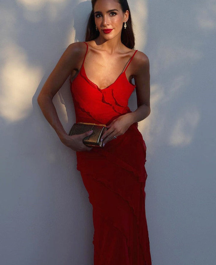 Elena | Elegante vestido largo con volantes