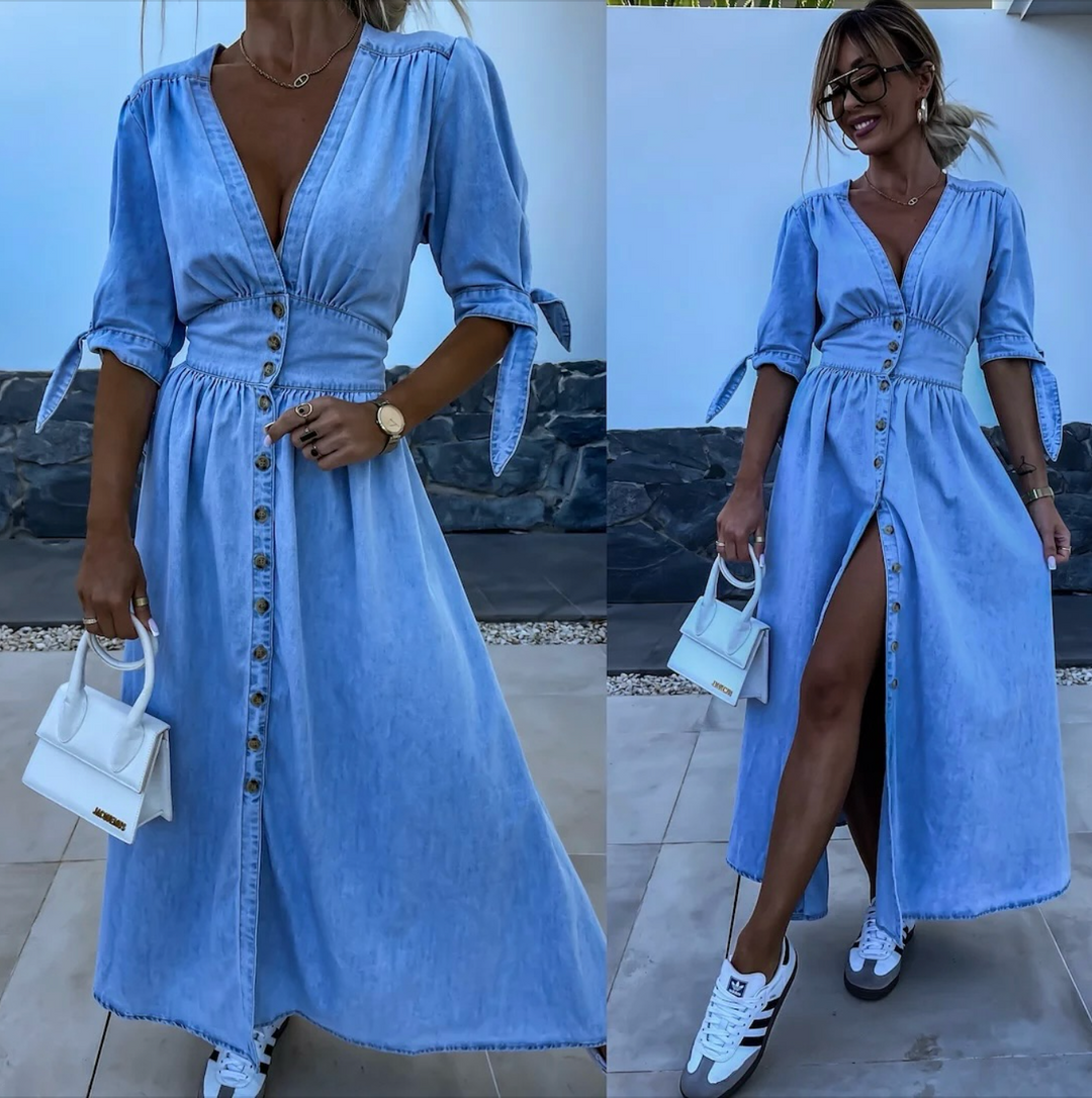 Ivanka | Vestido vaquero brillante