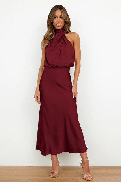 Scarlet | Glamoroso vestido midi con hombros descubiertos