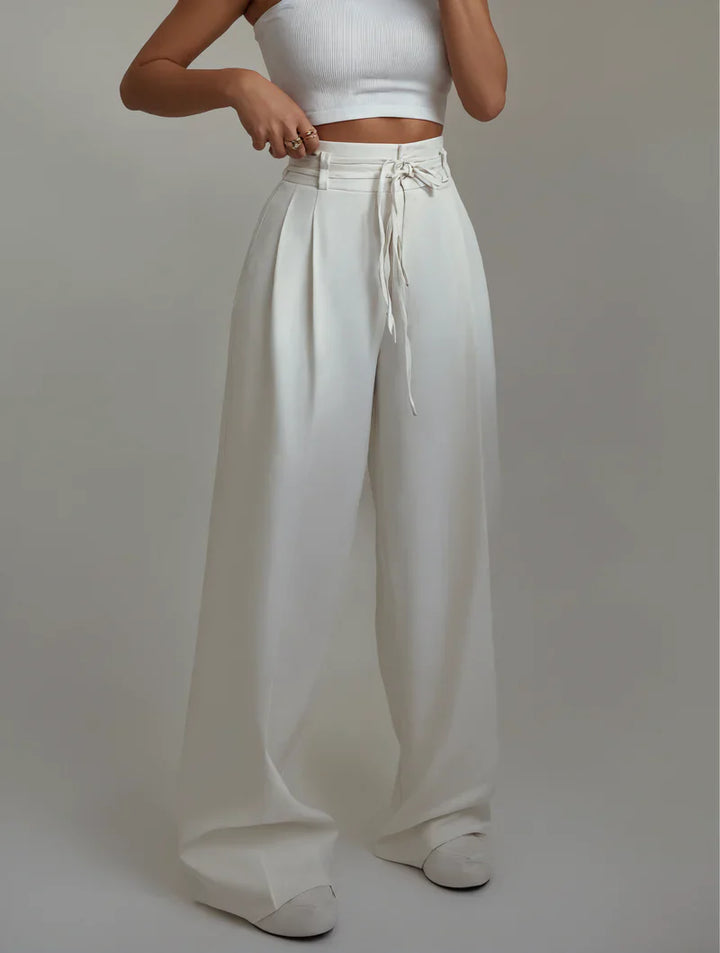 Stefania - Pantalón de cintura alta y pierna ancha