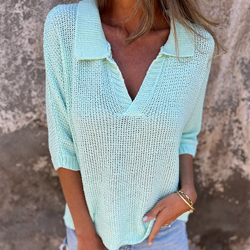 Louane | Top casual y elegante con cuello en V