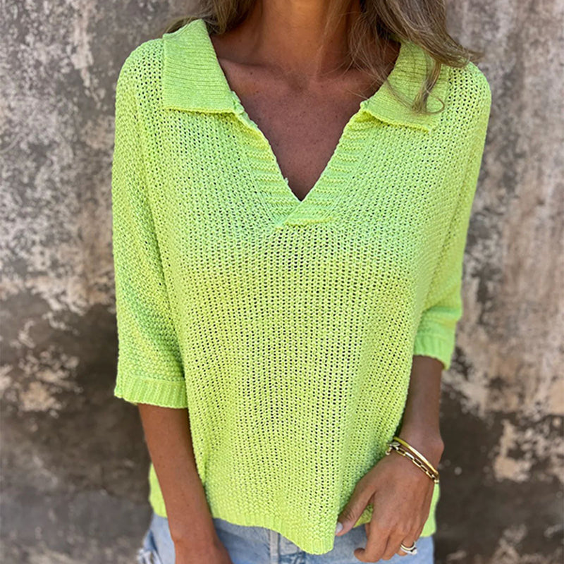 Louane | Top casual y elegante con cuello en V