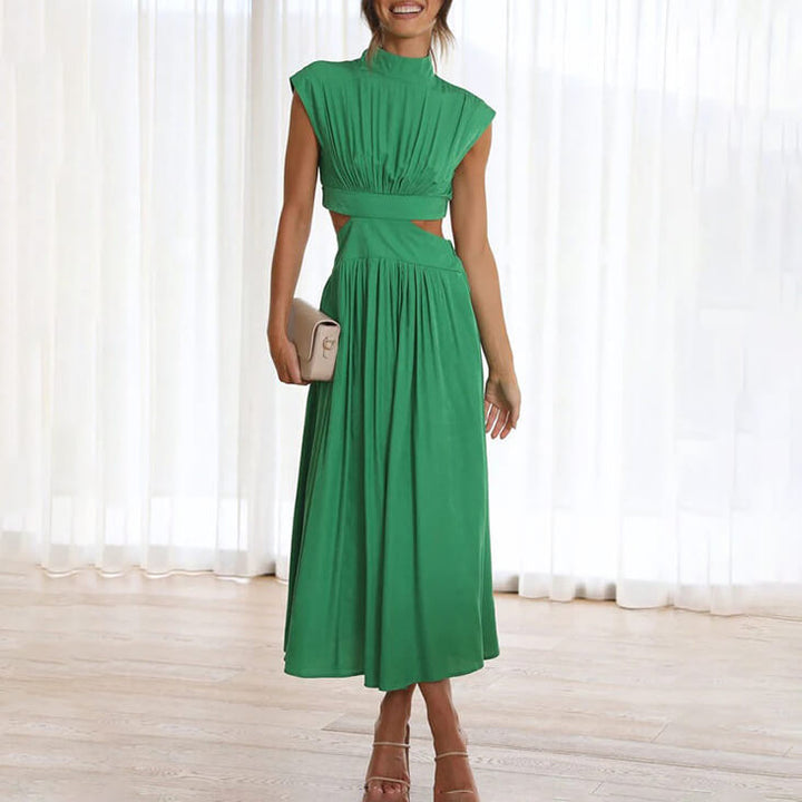 Celine | Vestido plisado con cuello halter