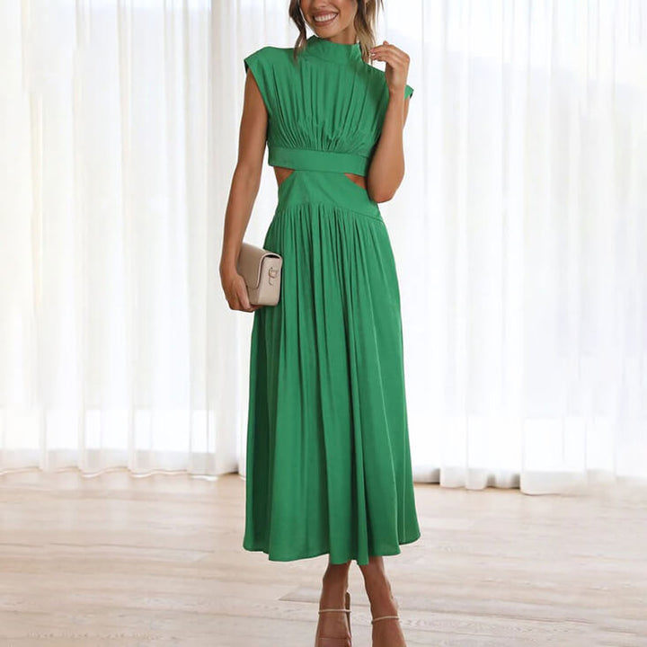 Celine | Vestido plisado con cuello halter